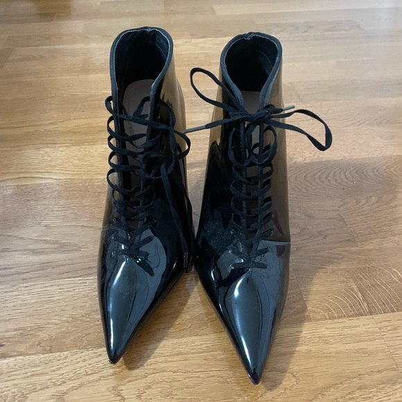 Zara Shoes - Zara leather heel laced boots, brand new